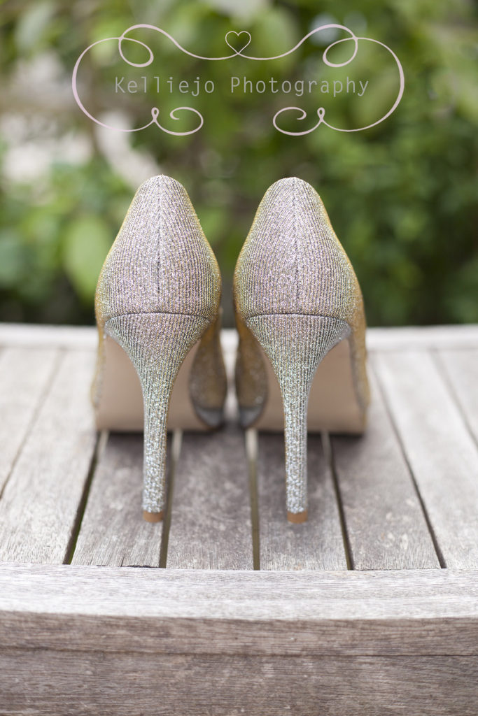 Cheshire prom photography of a pair of silver sparkly heels.